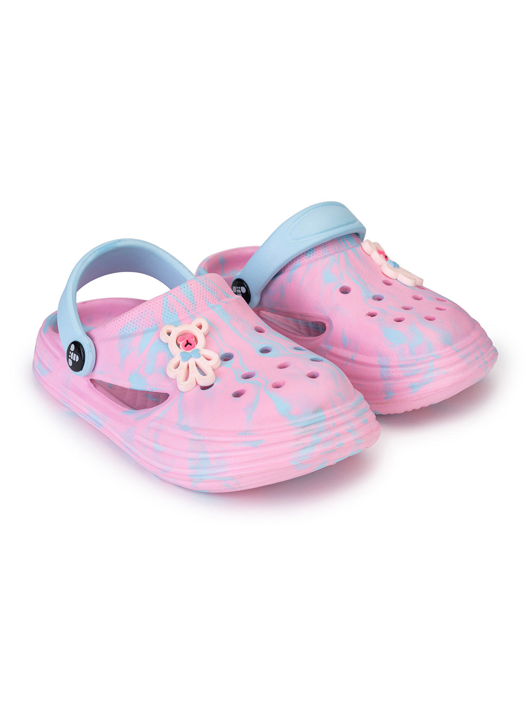 Kids Girls Pink Lightweight & Waterproof Slip-On Clogs with Backstrap