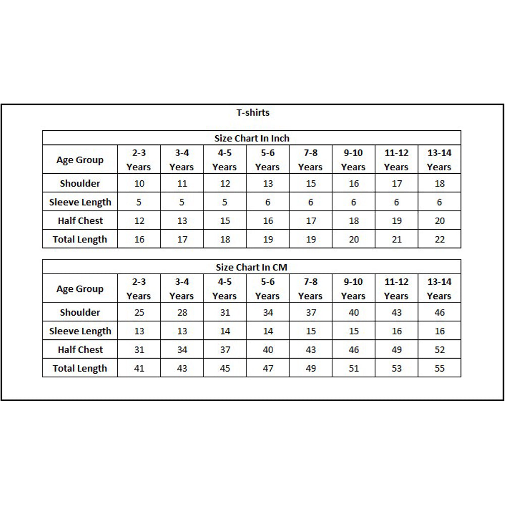 Product Size Chart