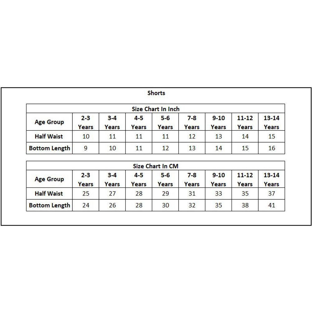 Product Size Chart