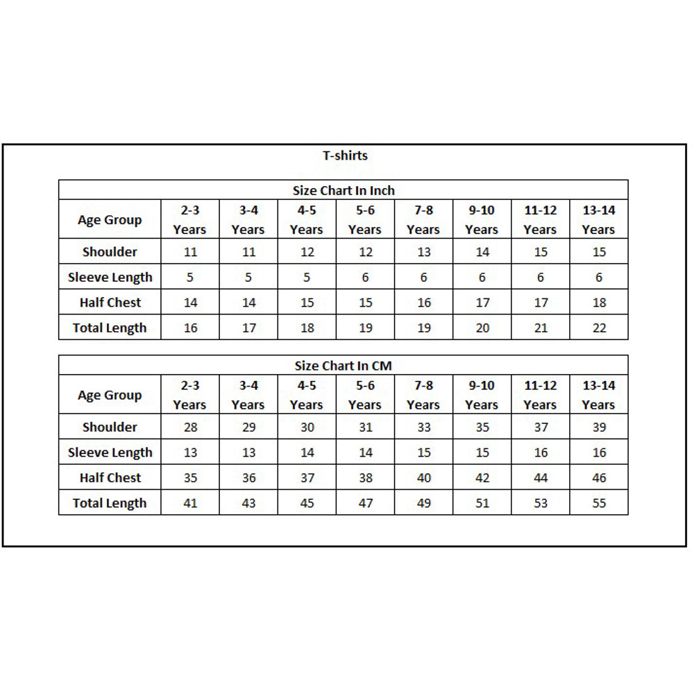 Product Size Chart