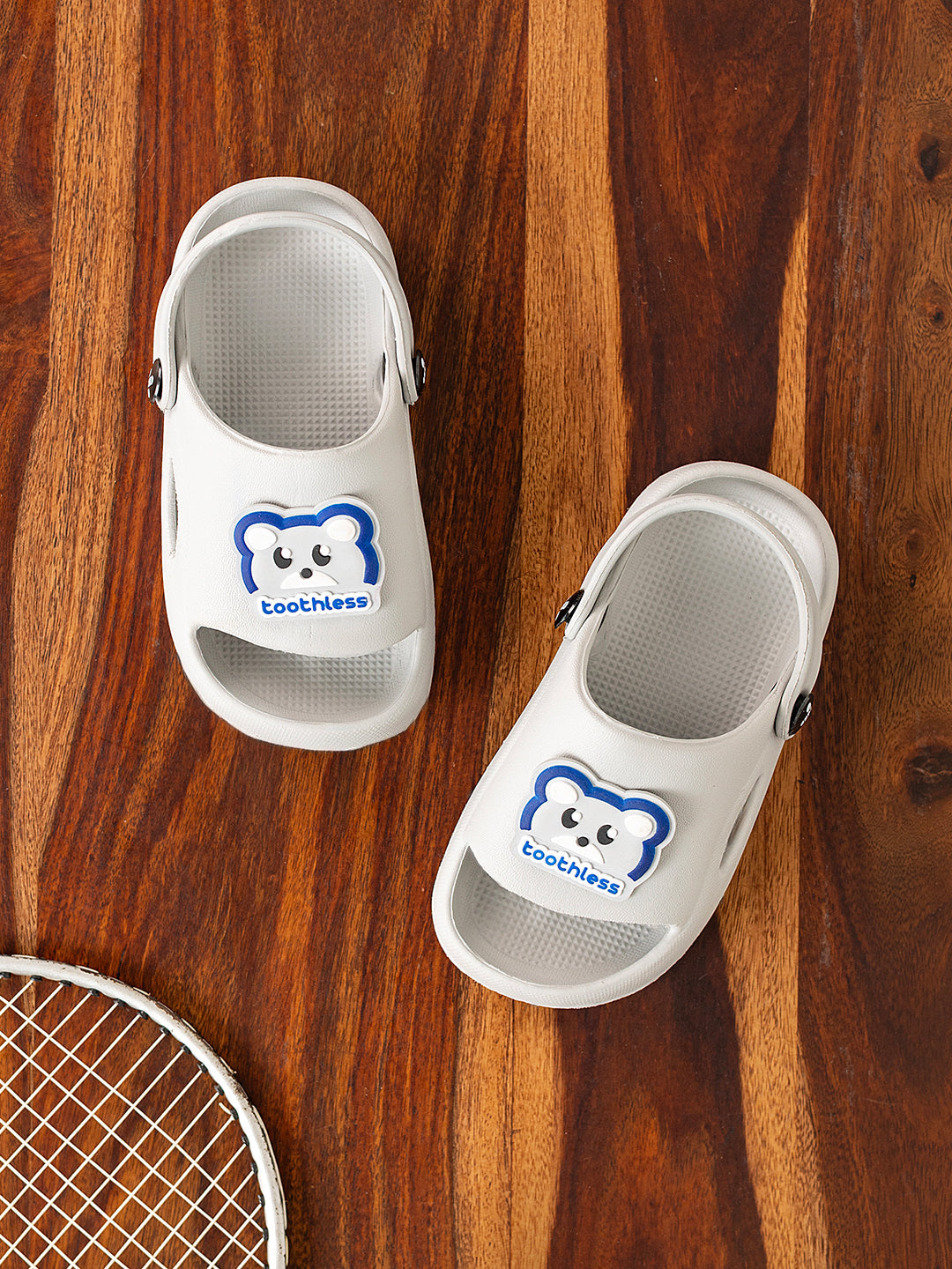 Kids Boys Cute Bear Lightweight Waterproof Slip-On Sandals with Movable Back Strap