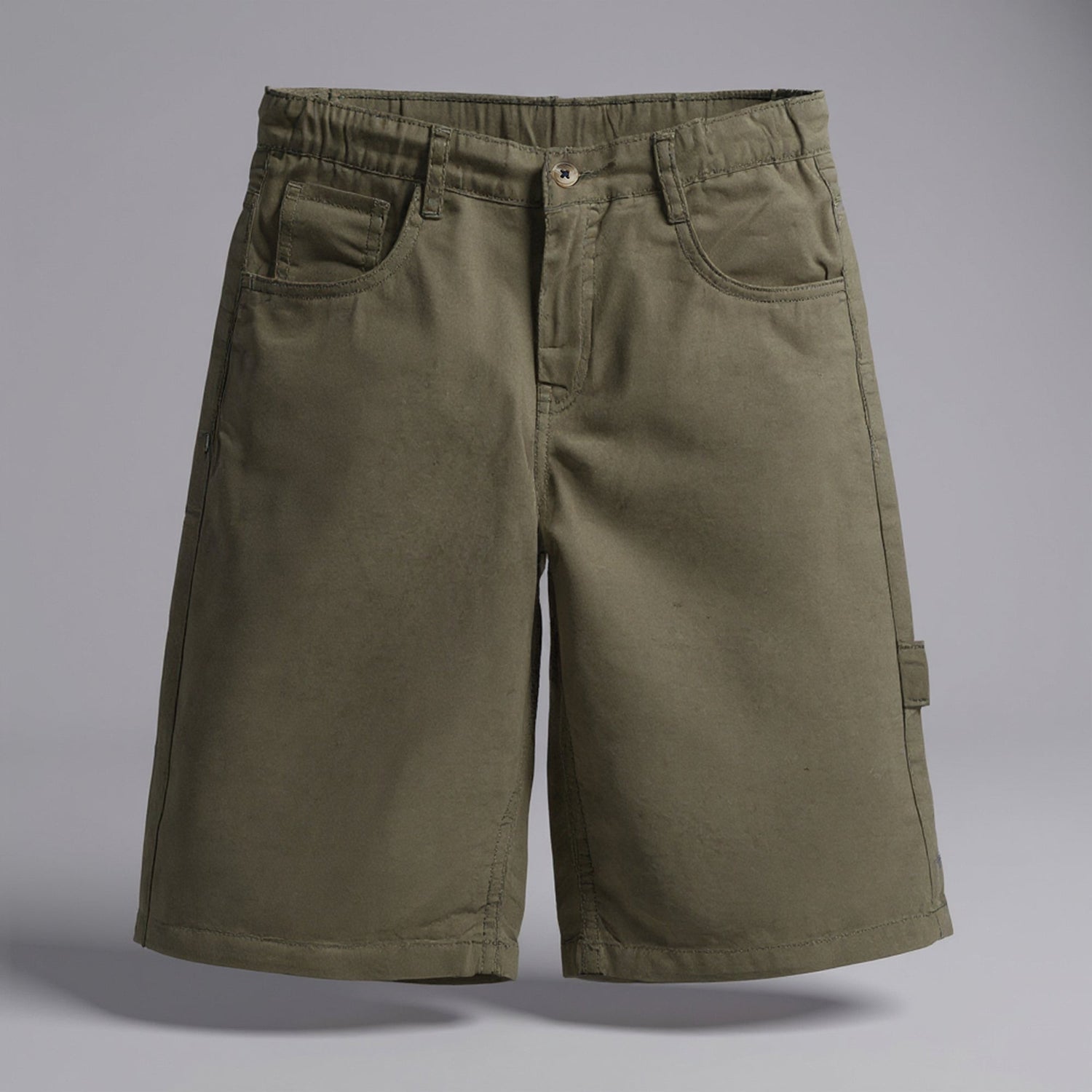 Boys Relaxed Fit Knee Length Multiple Pockets Cotton Blend Casual Wear For Kids Bermuda