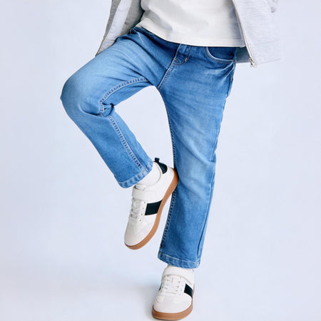 Boys Classic Mid Rise Blue Denim Jeans