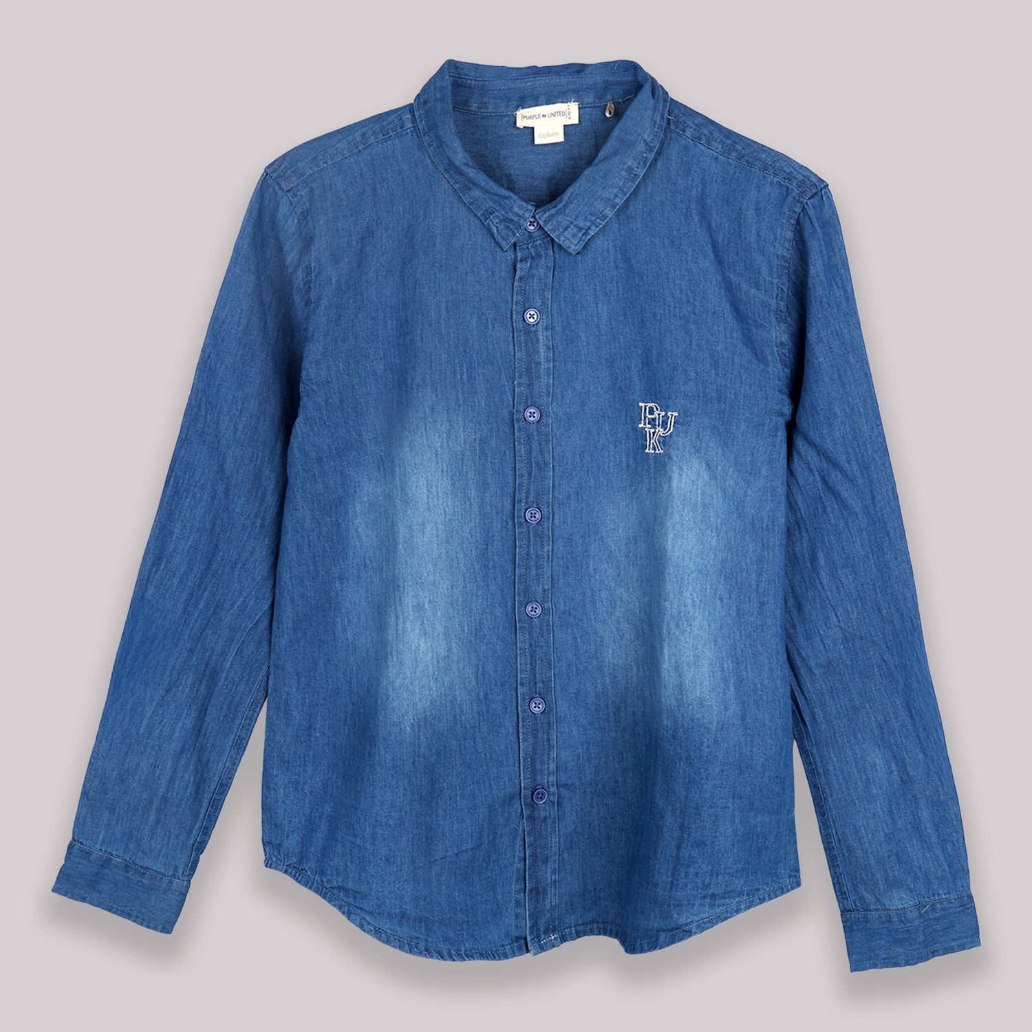 Kids Boys Soft Cotton Blend Full Sleeves Denim Shirt