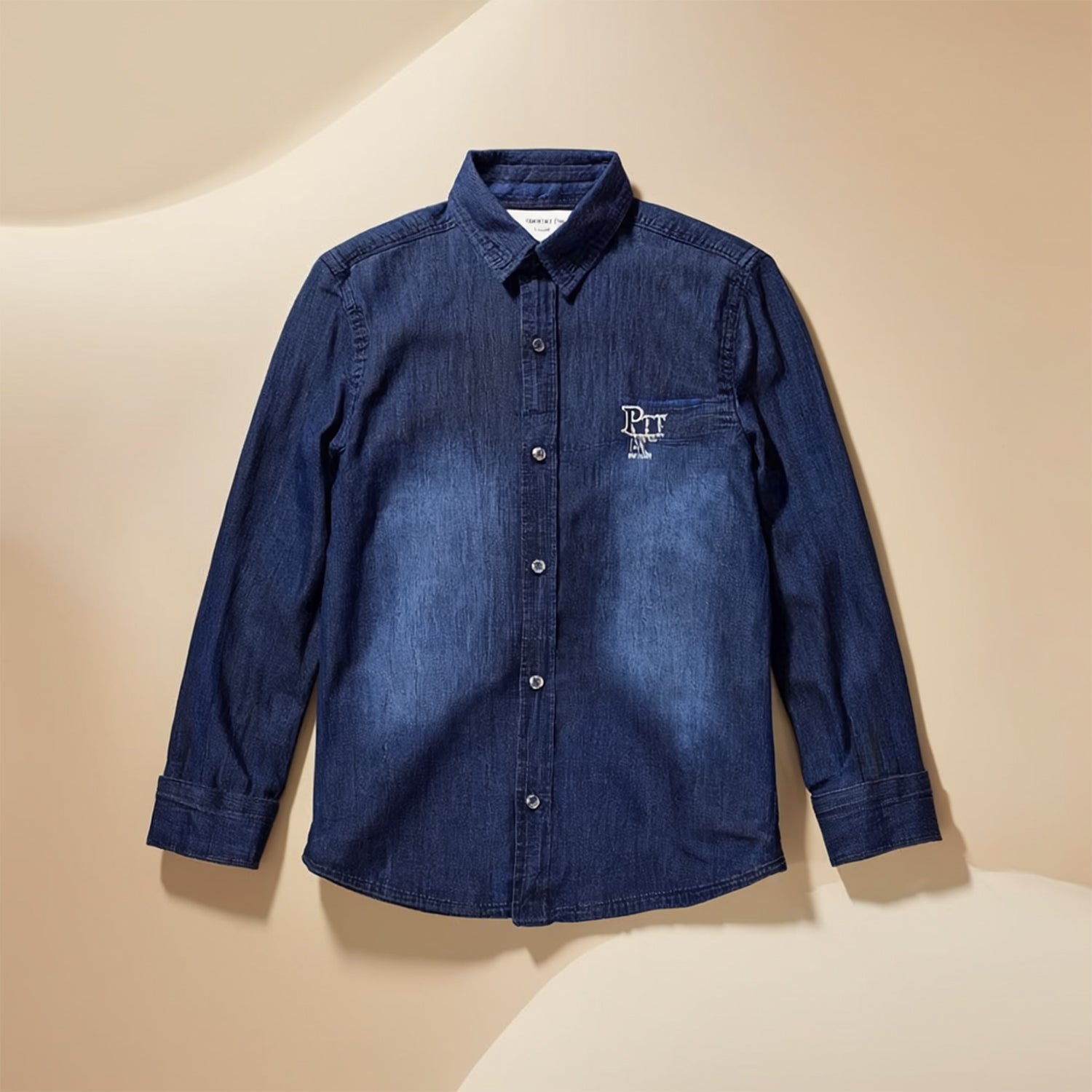 Boys Dark Blue Denim Shirt Full Sleeves Regular Fit Casual and Special Occasions