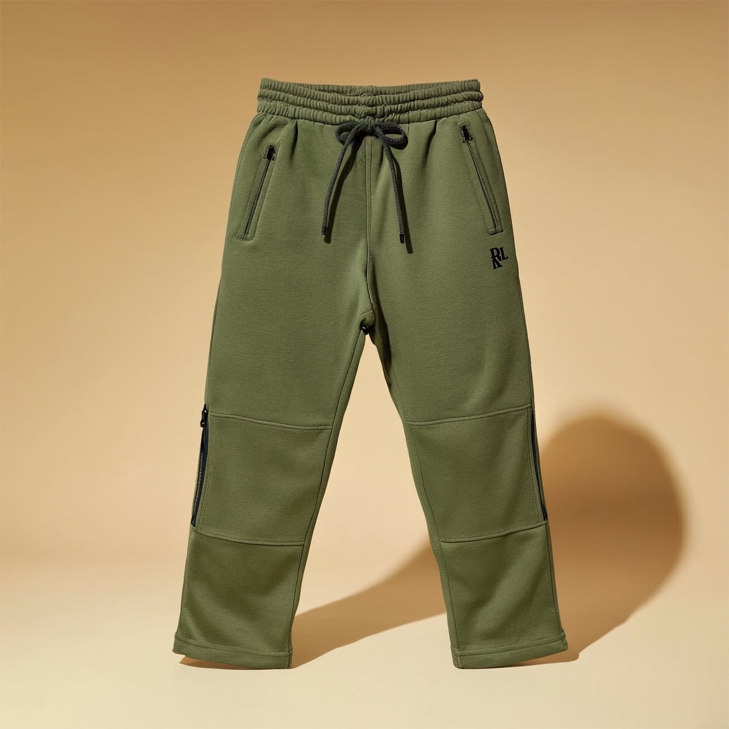 Boys Olive Regular Fit Cotton Casual Trouser