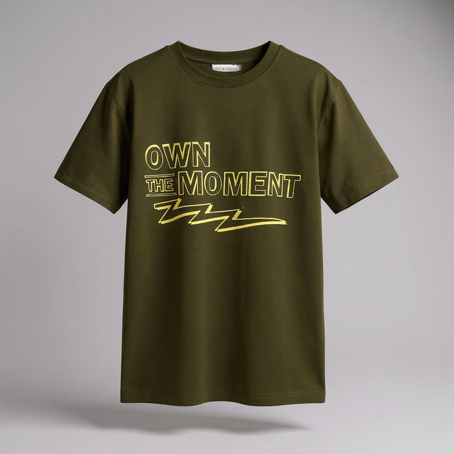 Boys Graphic T-Shirt Casual Half Sleeves Crew Neck Bold “OWN THE MOMENT” Design Everyday Wear For Kids