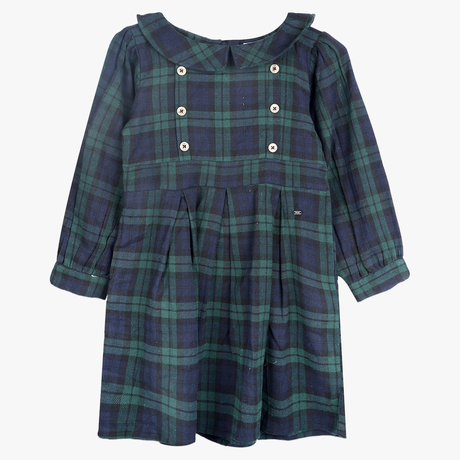 Kids Girls Soft Flanne Long Sleeves Checked Dress