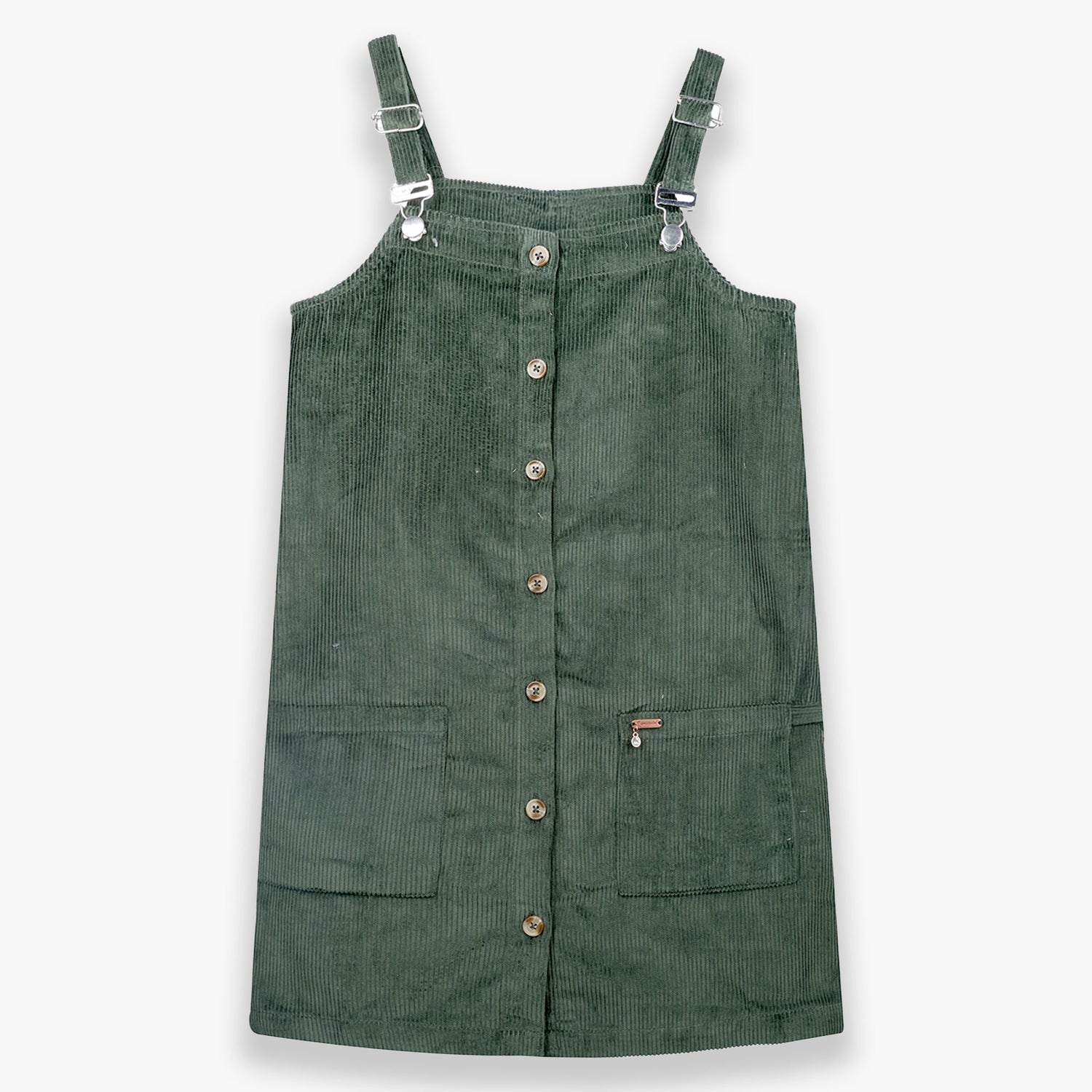 Kids Girls Dungaree Dress with Adjustable Straps & Buckle Closure