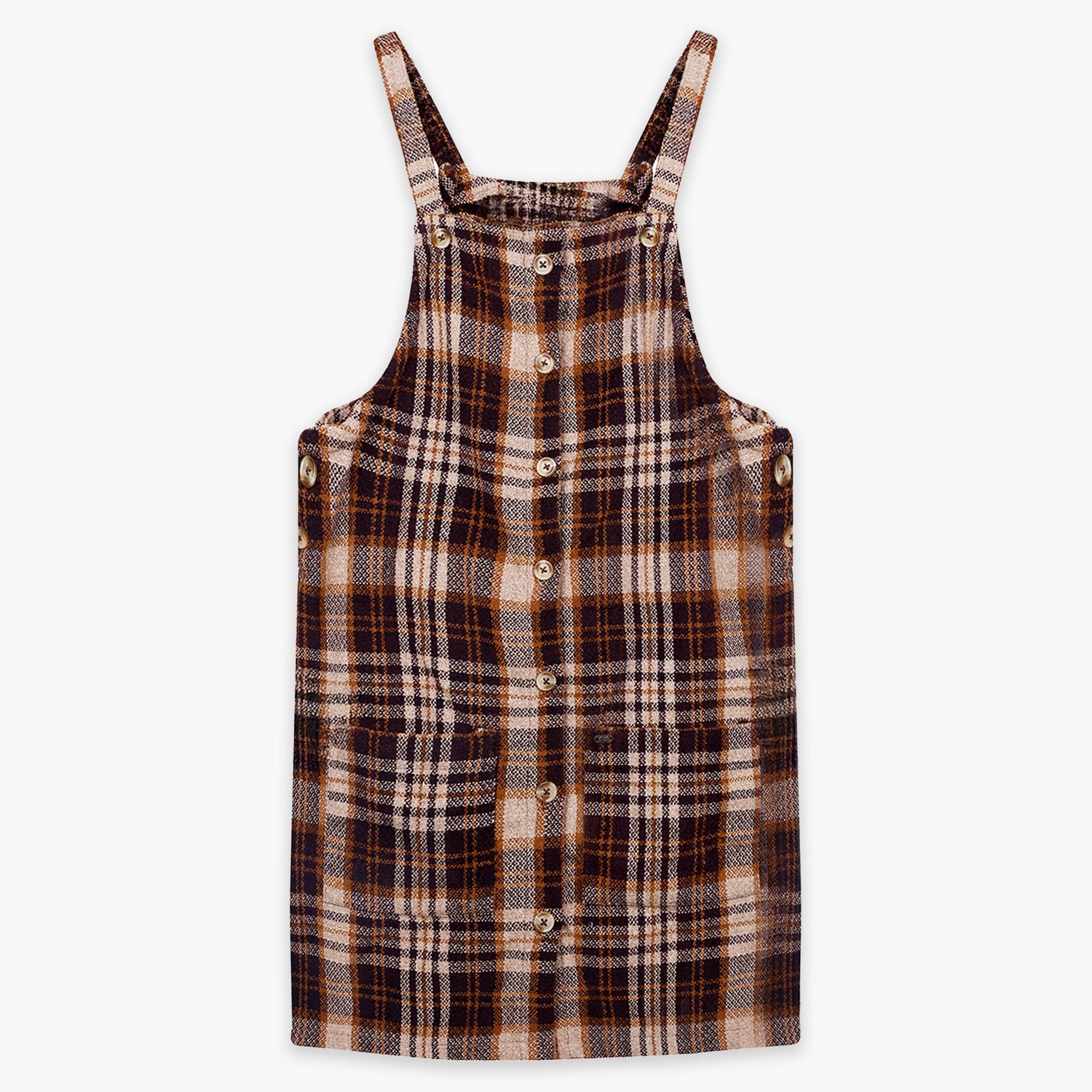 Kids Girls Dungaree Dress with Adjustable Straps & Buckle Closure
