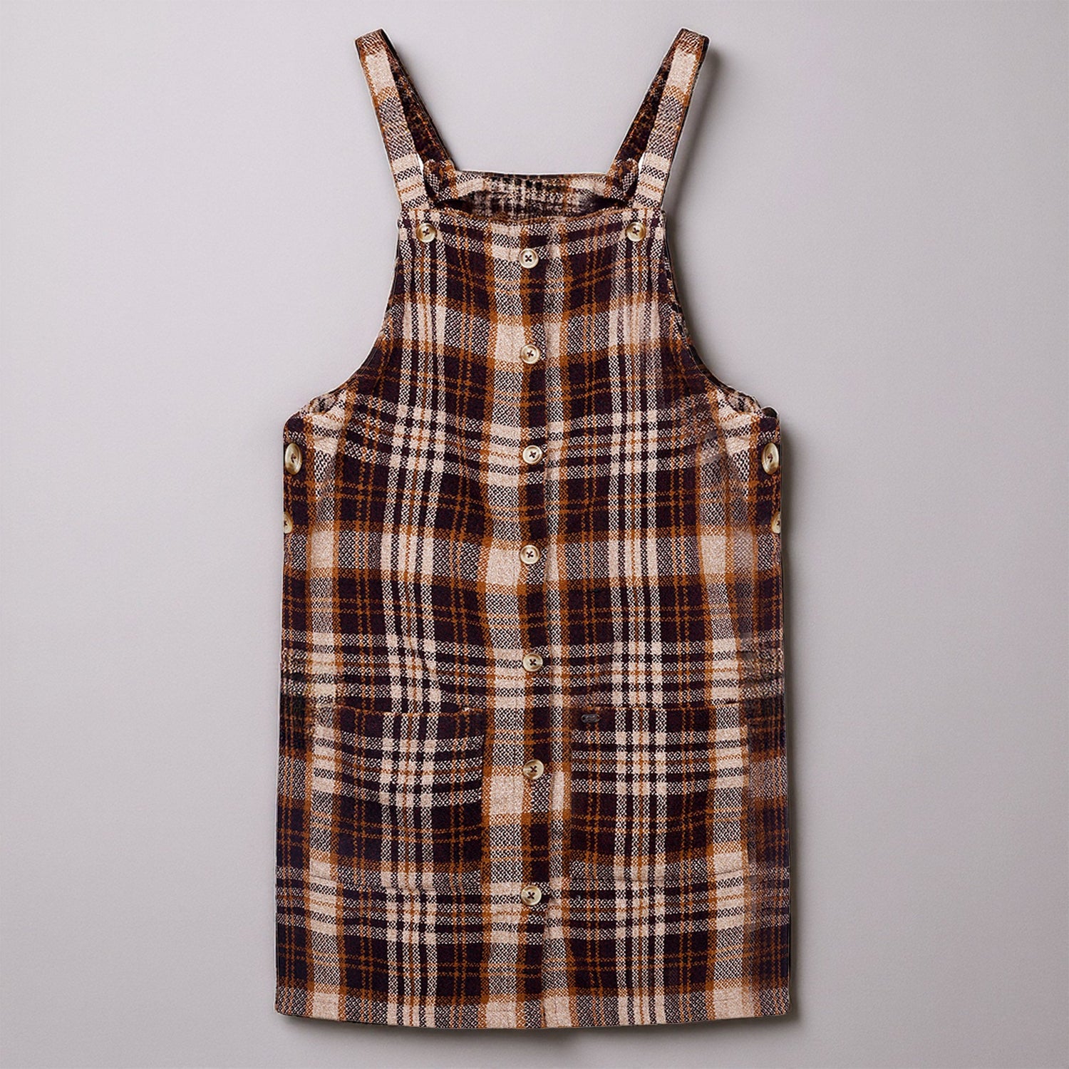 Kids Girls Dungaree Dress with Adjustable Straps & Buckle Closure