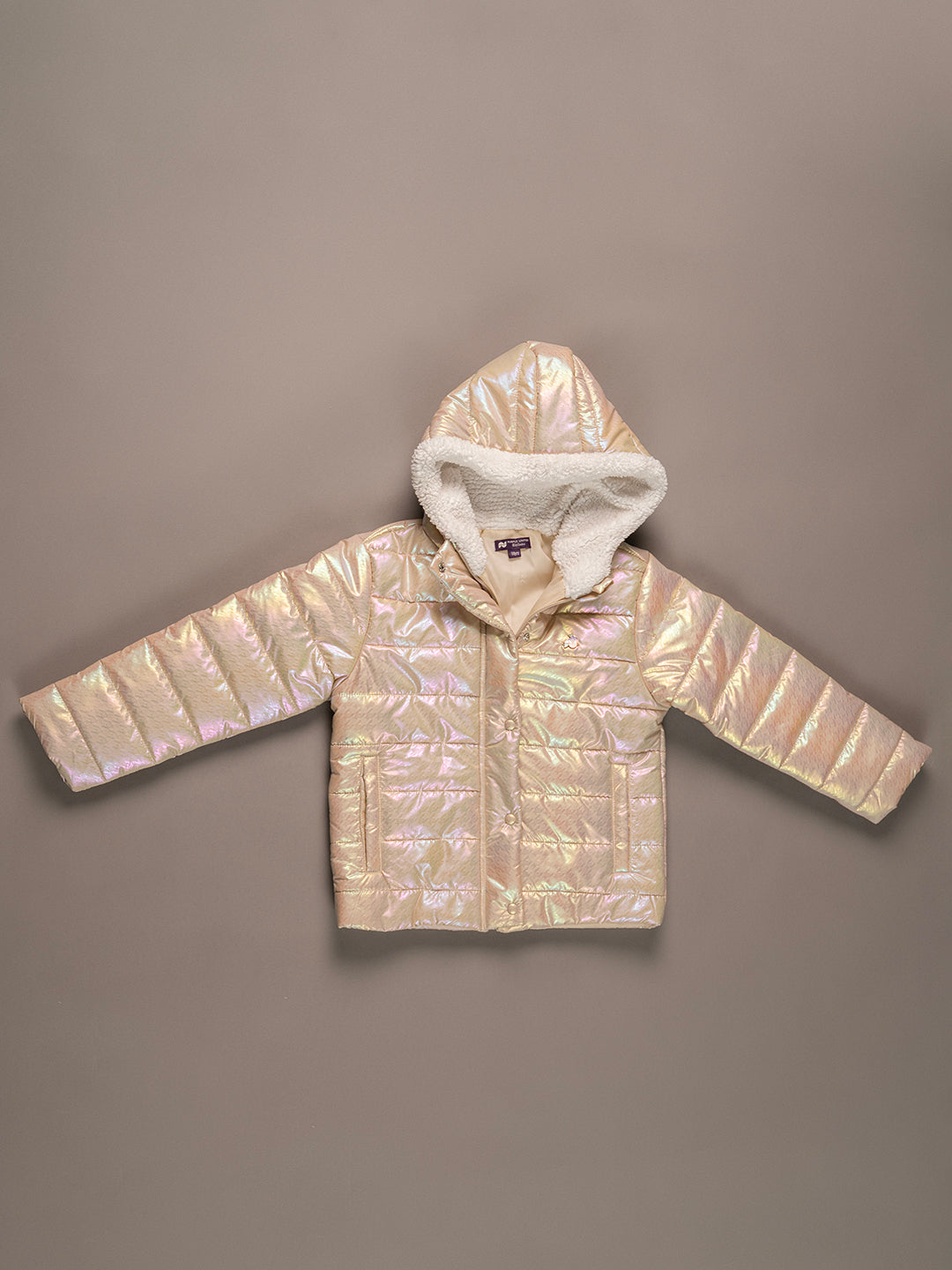 Kids Girls Full Sleeves Padded Jacket with Hood