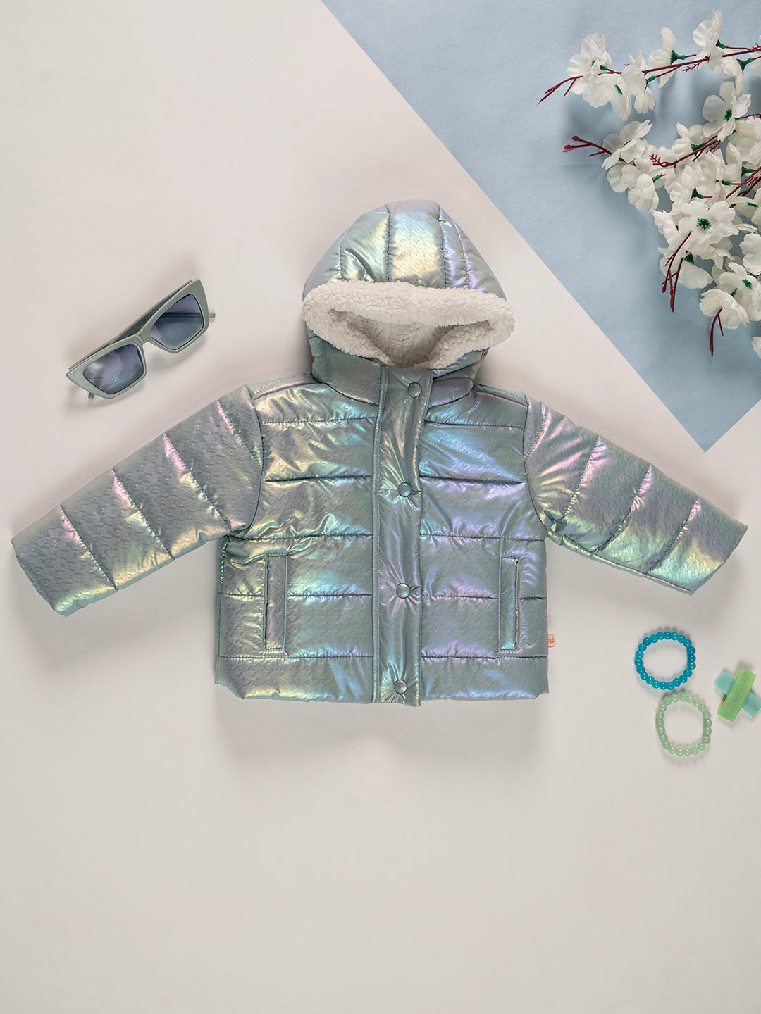 Girls Full Sleeve with Hoodie solid Print Jacket for Kids