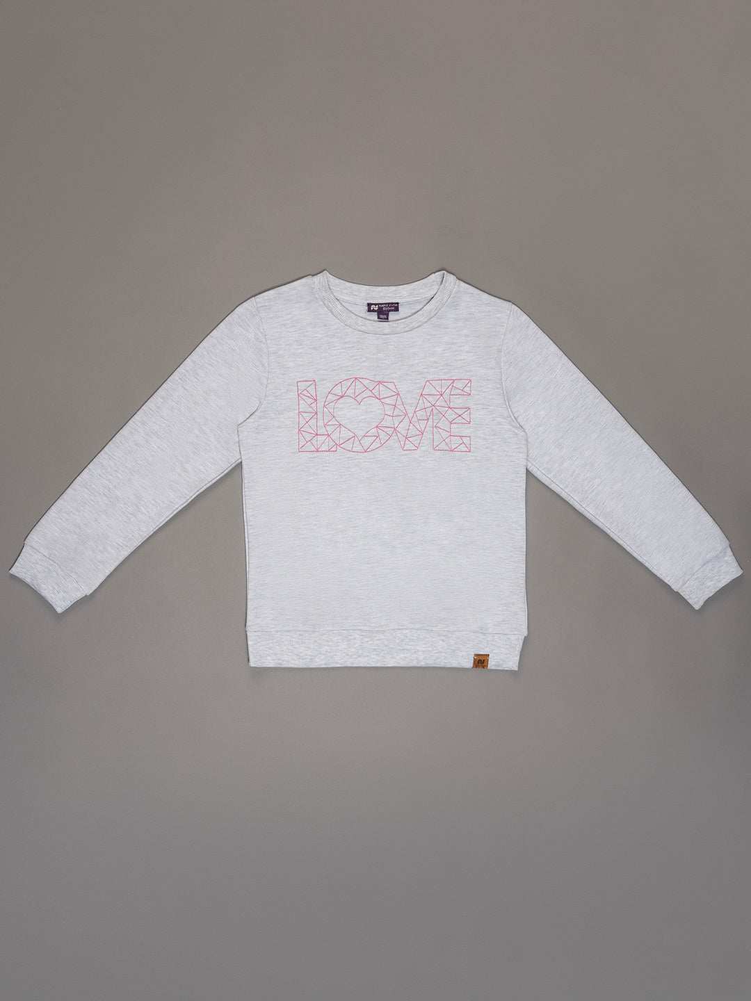 Kids Girls Cotton Full Sleeves Round Neck Sweatshirt