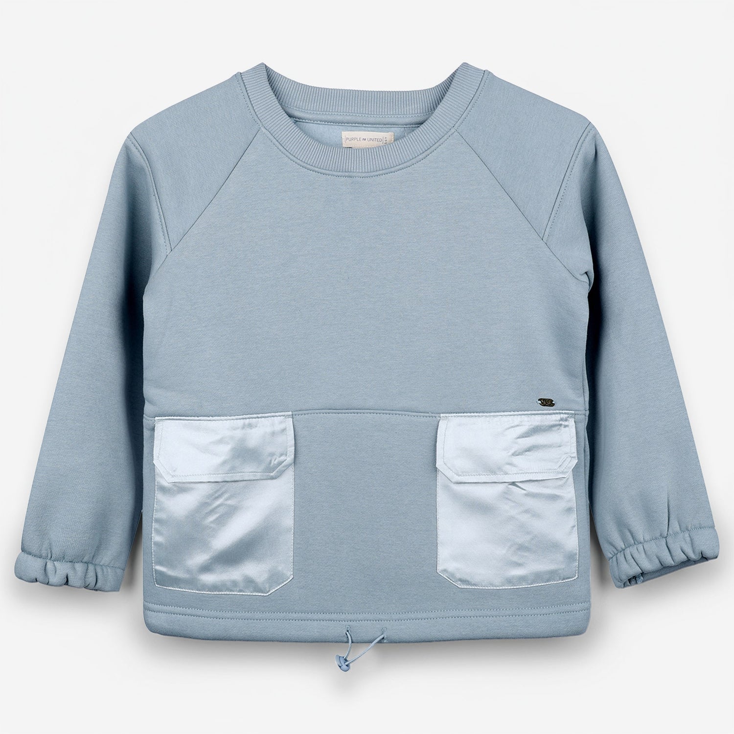 Girls Sweatshirt Fleece with Satin Pockets Full Sleeves Drawstring Hem Casual & Party Winter Wear For Kids