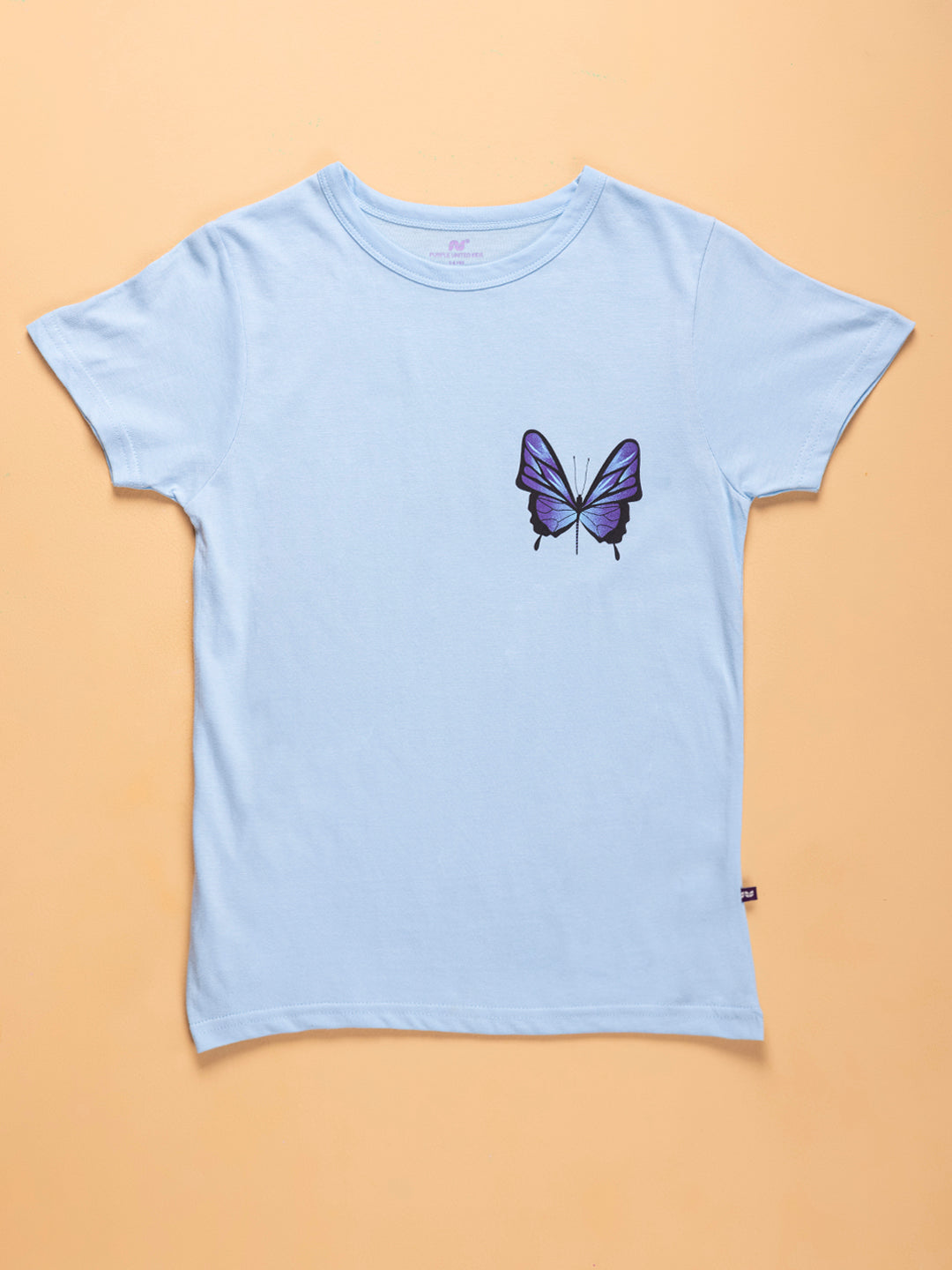 Kids Girls Cotton Half Sleeves Crew Neck Regular Fit Graphic Print T-Shirt