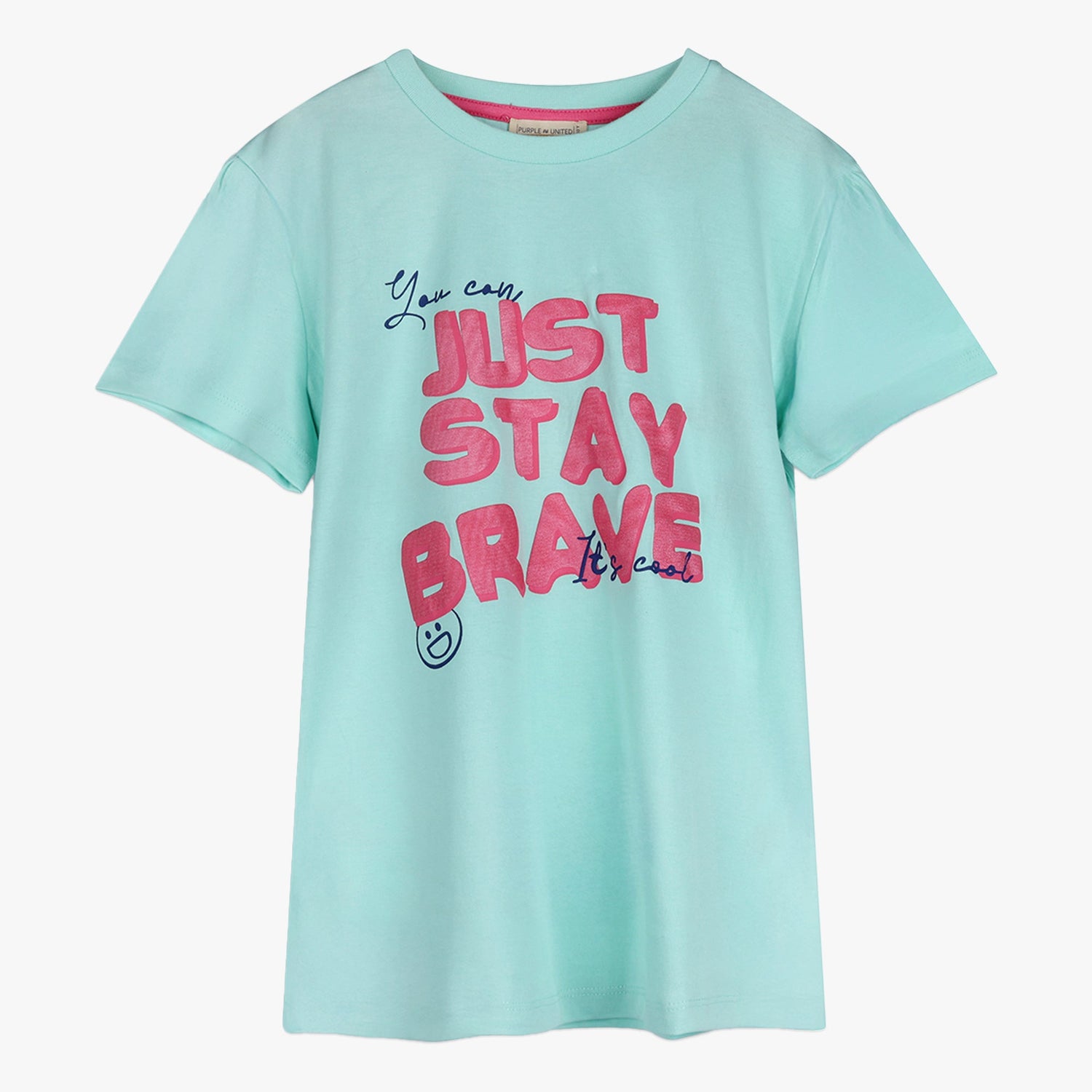 Kids Girls Single Jersey Short Sleeves Regular Fit Graphic Printed T-Shirt