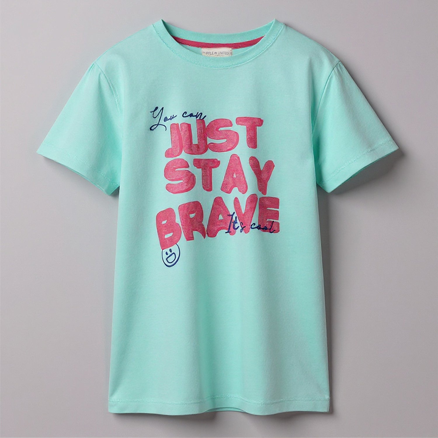 Kids Girls Single Jersey Short Sleeves Regular Fit Graphic Printed T-Shirt