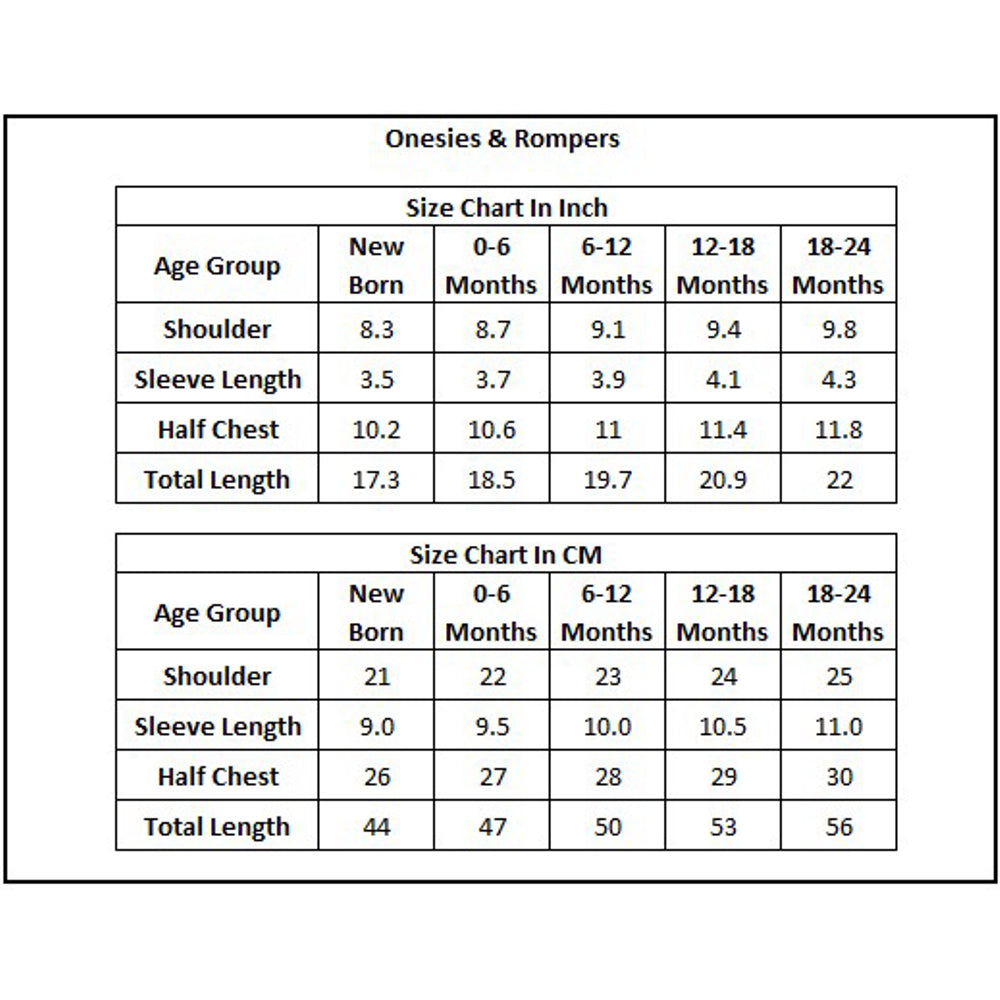 Product Size Chart