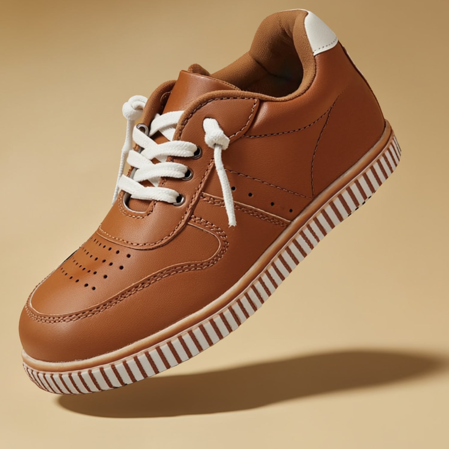 Boys Tan Casual Shoes Lightweight Durable Sneakers for Kids Anti-Skid Sole with Brushoff Finish Comfortable Lycra Lining Stylish Everyday Wear