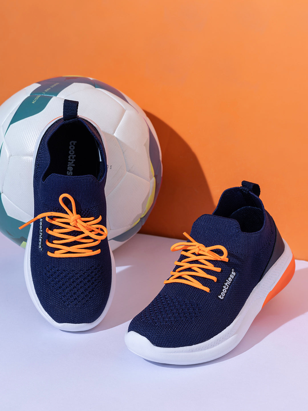 Boys Sports Shoes Lightweight Knit Sneakers with Cushioned Sole Lace-Up Running Shoes Breathable & Anti-Skid Sole