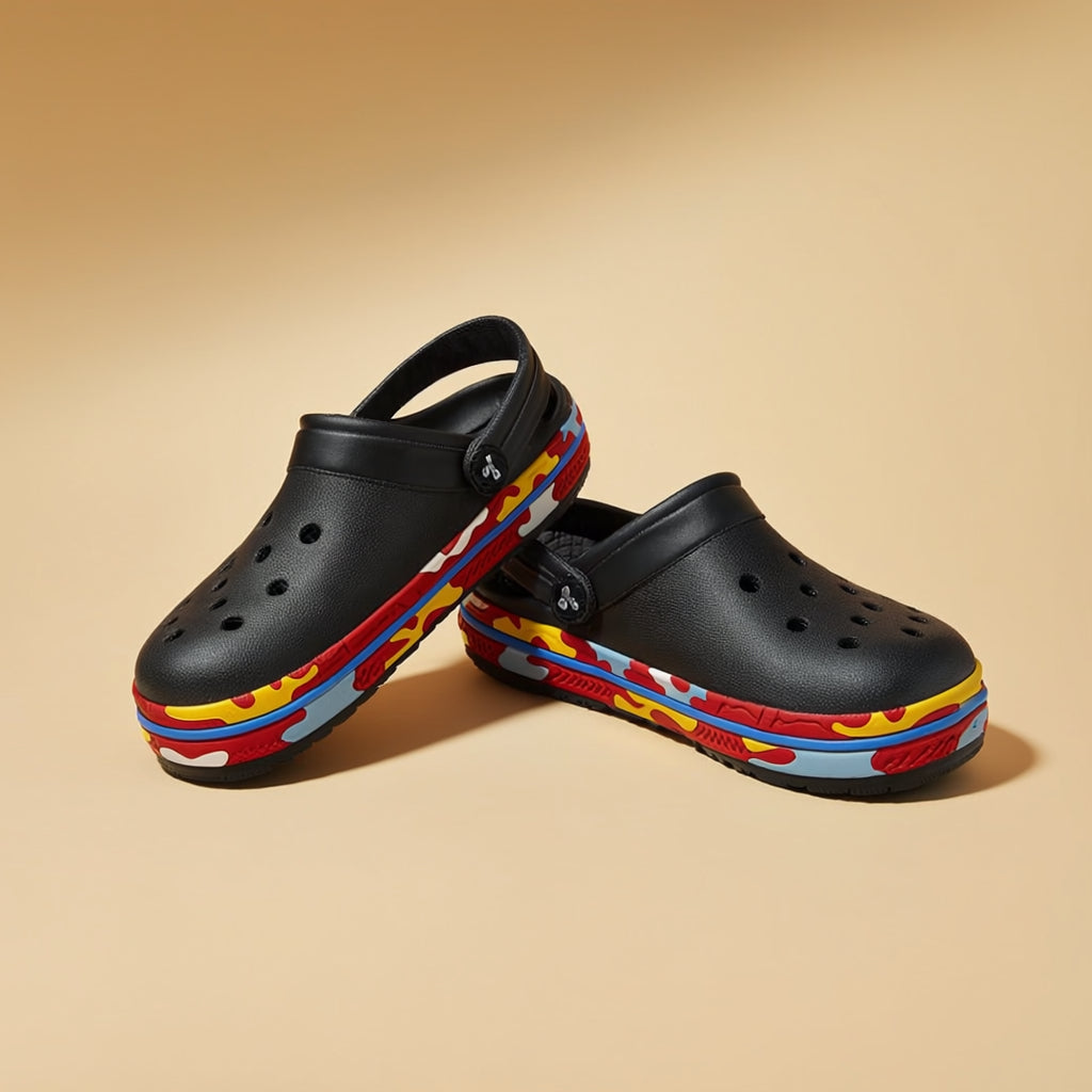 Boys Black Casual clogs Stylish Toe Foxing Boys Clogs Eva clogs for Boys