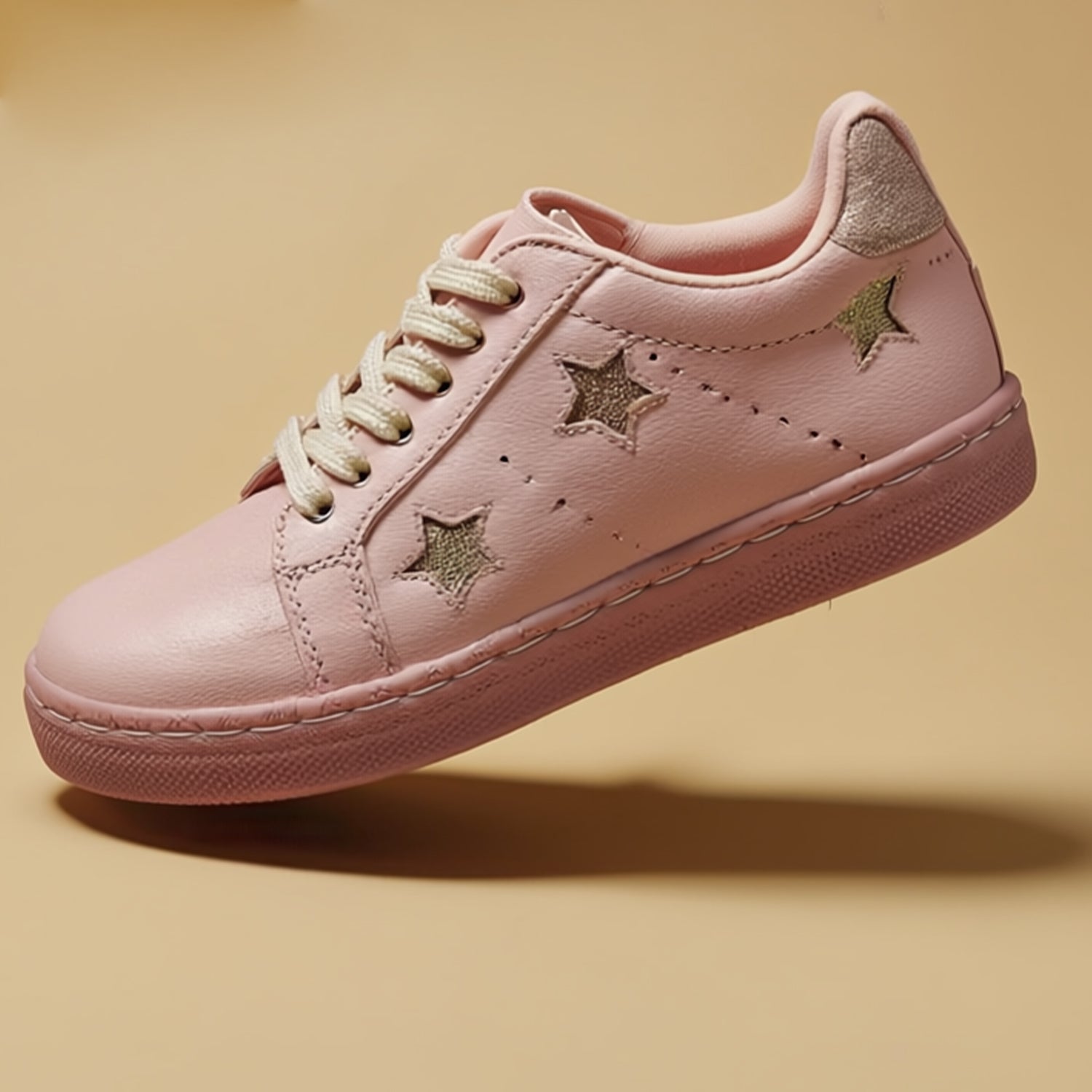 Girls Pink Glitter Shoes Anti Skid Fashion Shoes with Dazzling Stars Premium Kids Shoes TPR anti-skid sole Lightweight Comfortable Fashion Shoes EVA body