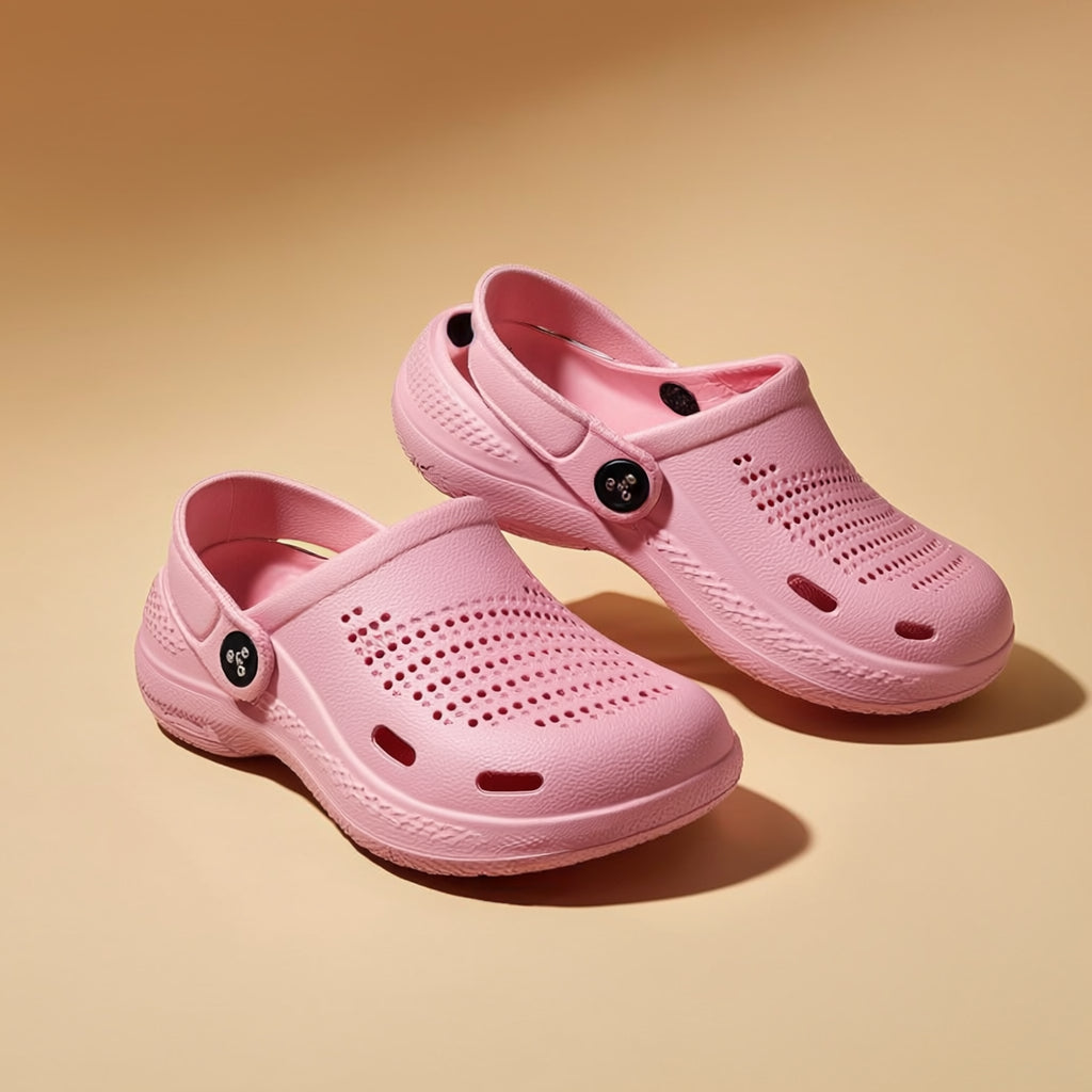 Girls Pink EVA Casual Clogs Premium Closed Design with Quick-Dry Perforated Upper
